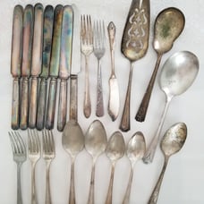 Vintage antique silver plate flatware