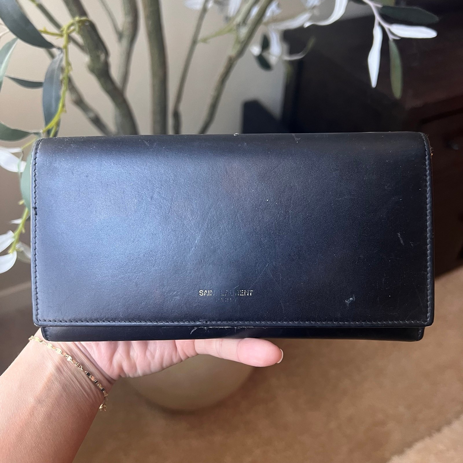 Saint Laurent Wallet - 8x4x1.5 - BLACK