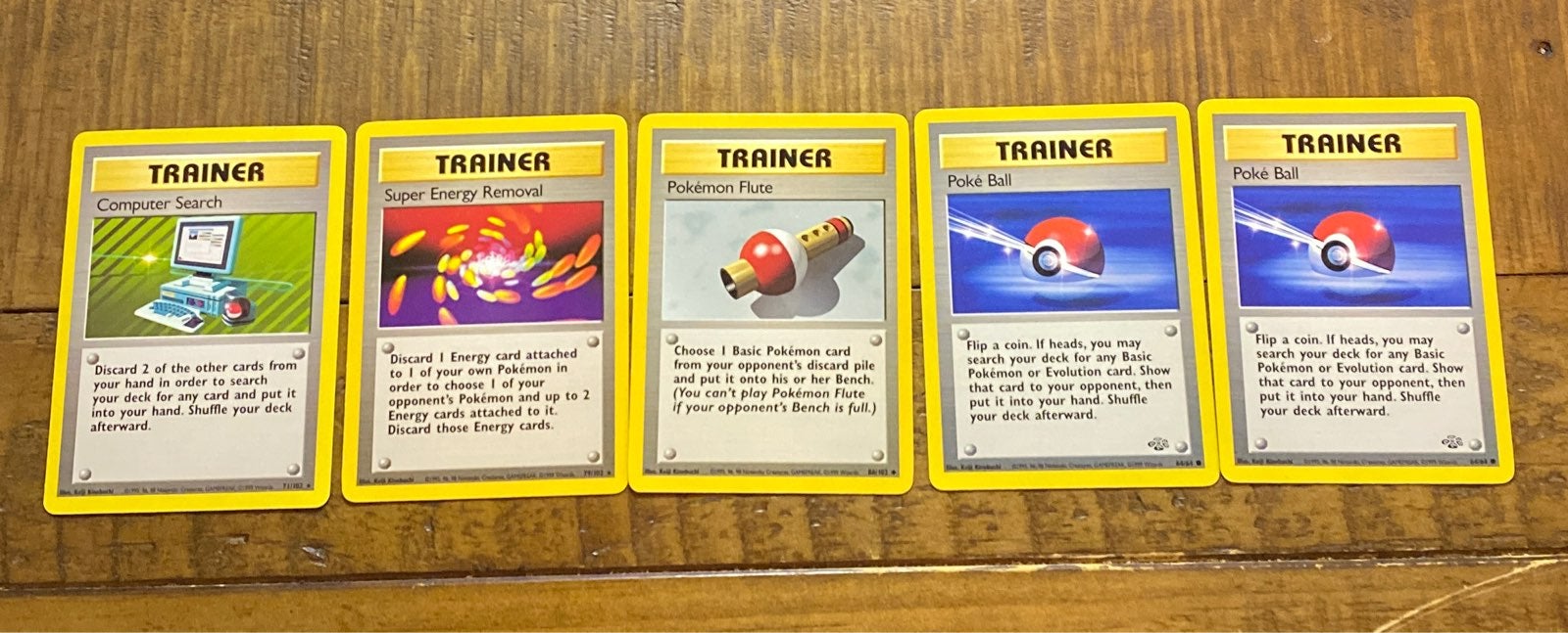 Pokemon trainer cards - base set