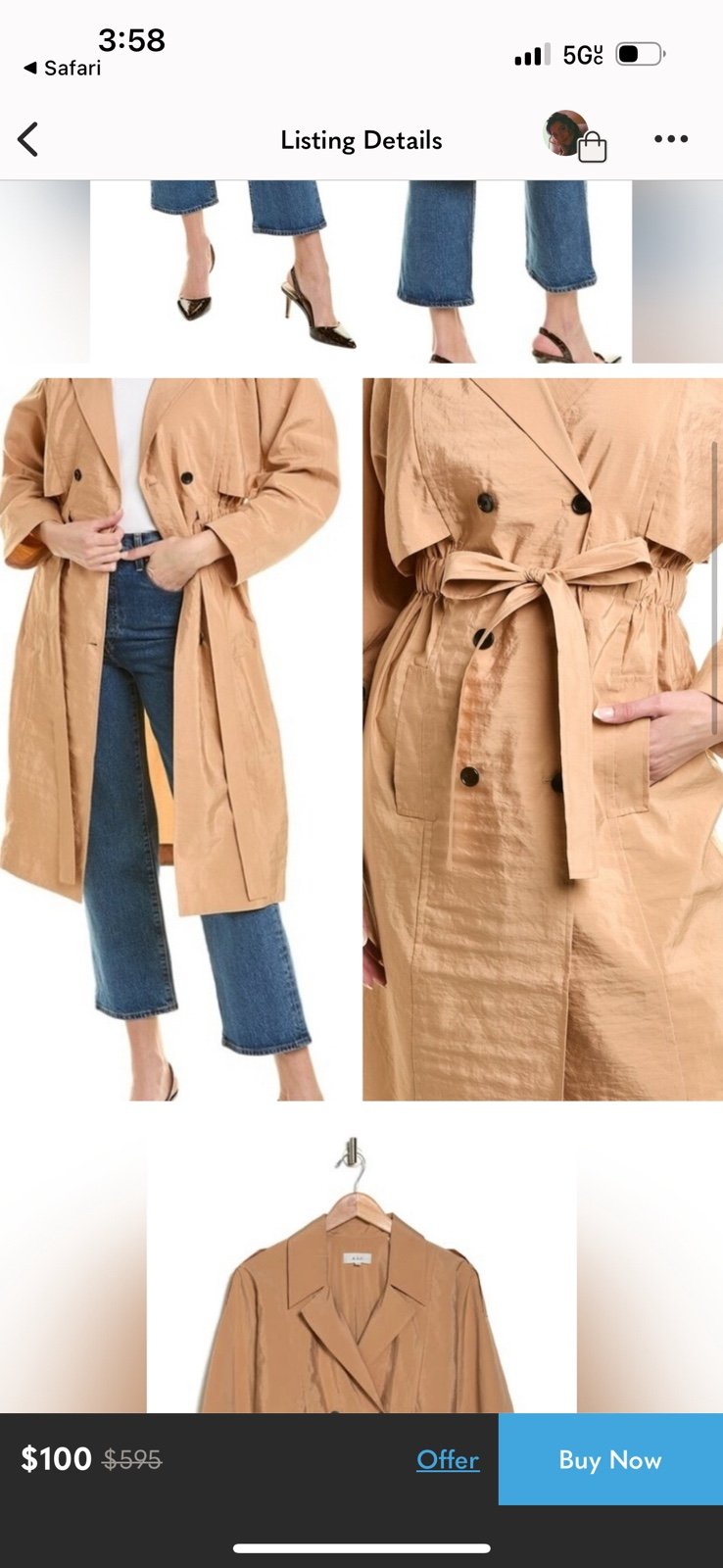 NWT A.L.C Keegan trench coat - 8