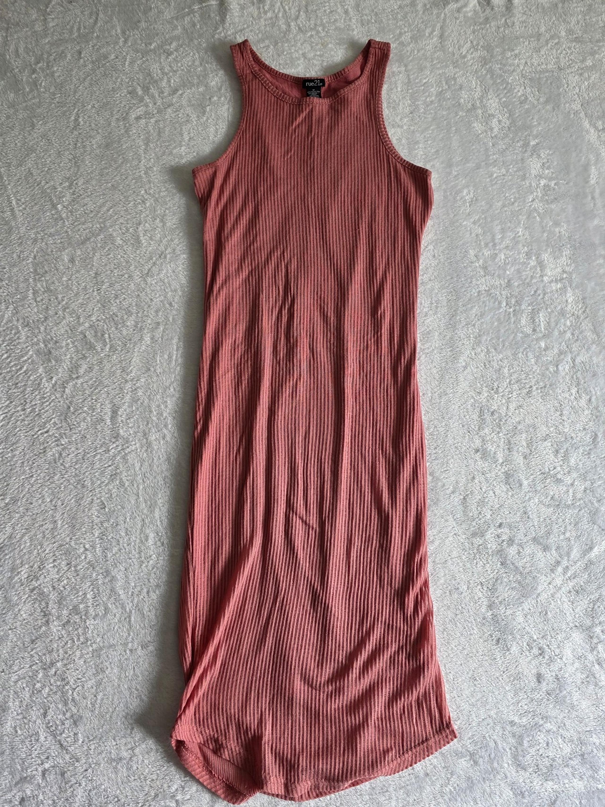 RUE 21 Mauve Ribbed Body Con Sleeveless Dress Ladies Juniors Medium