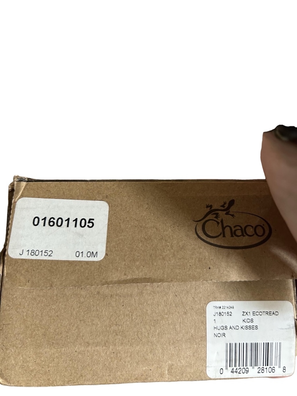 NIB Kids Chaco ZX/1 EcoTread Sandal Size 1.0M Black/White