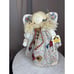 NWT Country Angel Doll Floral Dress Yarn Hair Button Accents Country Chic Decor
