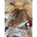 NWT Country Angel Doll Floral Dress Yarn Hair Button Accents Country Chic Decor