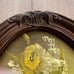 Antique Oval Original Oil Painting Yellow Poppy Wood Carving Frame Artist Signed