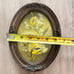 Antique Oval Original Oil Painting Yellow Poppy Wood Carving Frame Artist Signed