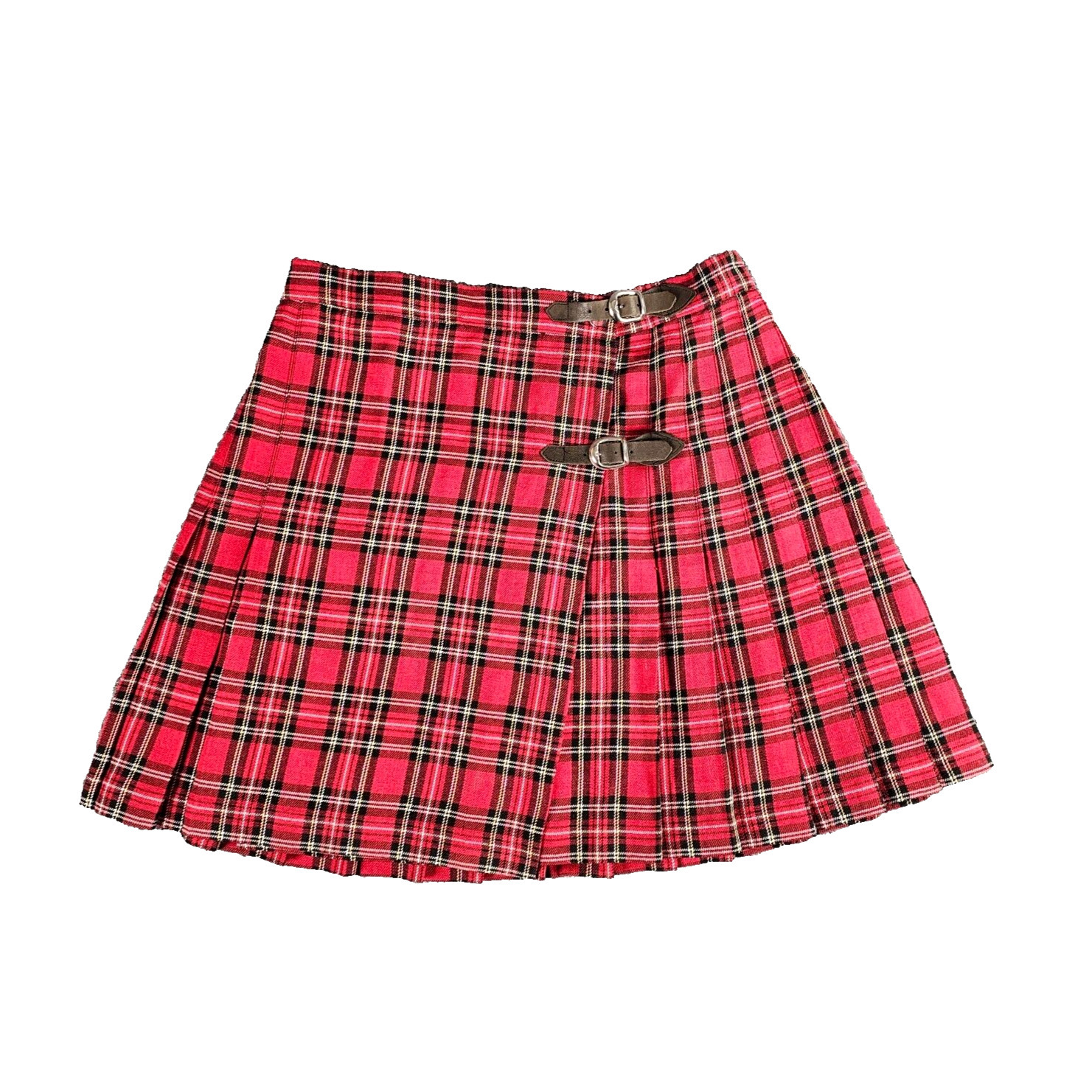 Free People Women's 28 Red Plaid Mini Skirt 90s Y2K Clueless Mean Girls Vibe USA