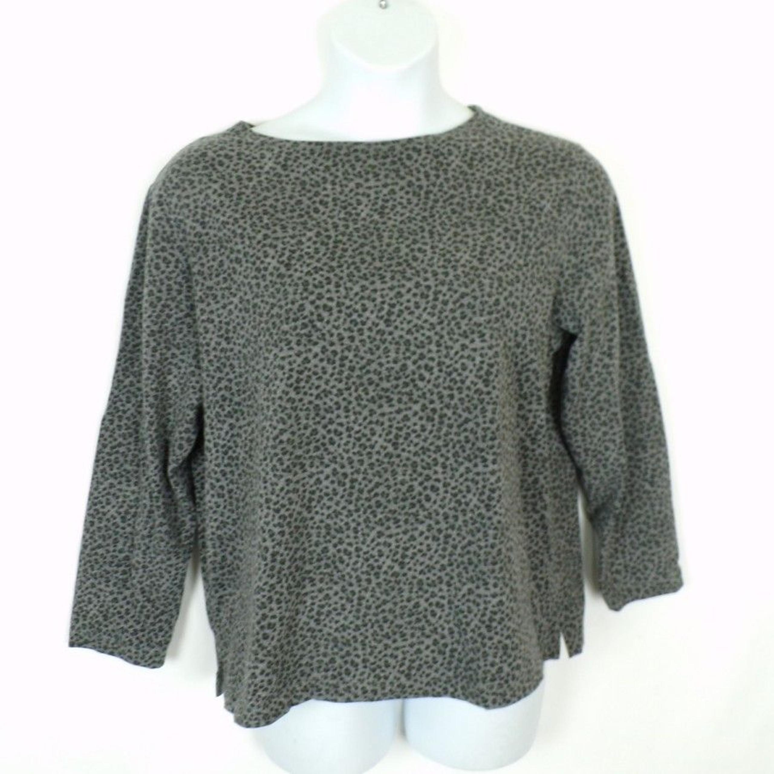 Women's Josephine Chaus Sport Top Size Large Gray Leopard Print