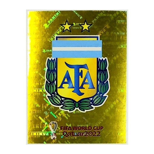 ARGENTINA TEAM ARGENTINE GOLD FOIL STICKER 2022 PANINI WORLD CUP SOCCER #ARG 2