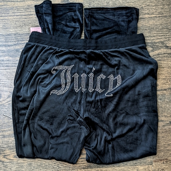 New Large JUICY COUTURE Velour BLING Tracksuit Pants Joggers