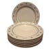 Set of 7 Dinner Plates Longaberger Pottery Woven Traditions Heritage Green USA