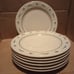 Set of 7 Dinner Plates Longaberger Pottery Woven Traditions Heritage Green USA