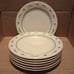 Set of 7 Dinner Plates Longaberger Pottery Woven Traditions Heritage Green USA