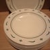 Set of 7 Dinner Plates Longaberger Pottery Woven Traditions Heritage Green USA
