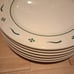 Set of 7 Dinner Plates Longaberger Pottery Woven Traditions Heritage Green USA