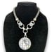 Y2K Vintage Silver Toned Statement Unbranded Chunky Necklace With Two Disco Styl