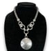 Y2K Vintage Silver Toned Statement Unbranded Chunky Necklace With Two Disco Styl