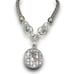 Y2K Vintage Silver Toned Statement Unbranded Chunky Necklace With Two Disco Styl