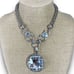 Y2K Vintage Silver Toned Statement Unbranded Chunky Necklace With Two Disco Styl