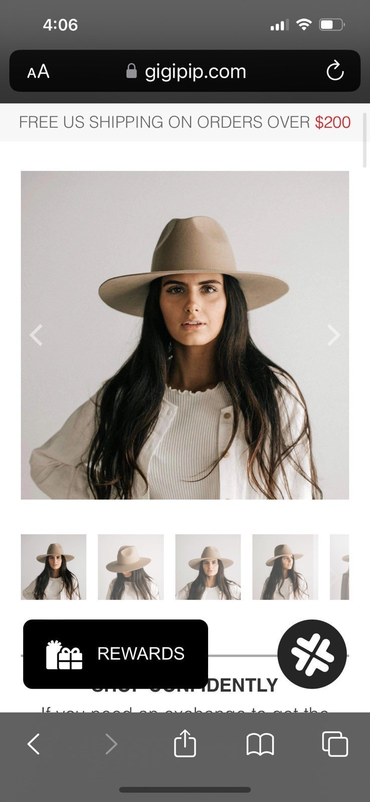 GIGI PIP x CARA LOREN EMMA WIDE BRIM FEDORA - TAN + IVORY/GOLD BOLO ACCESSORY
