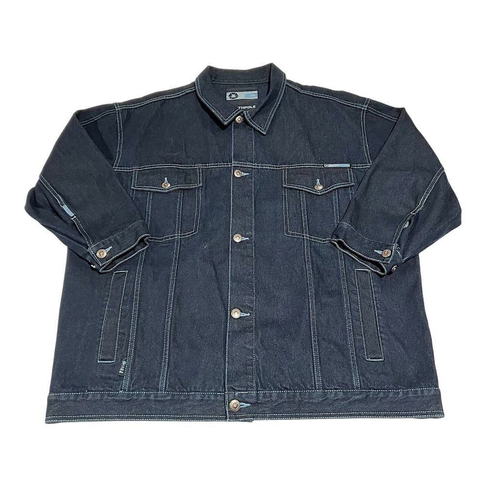 Y2K Vintage Southpole Streetwear Dark Navy Denim Jacket Mens Size XL