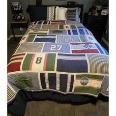POTTERY BARN KIDS BOYS CLUB CREW QUILT POCKETS NUMBERS Queen/Full