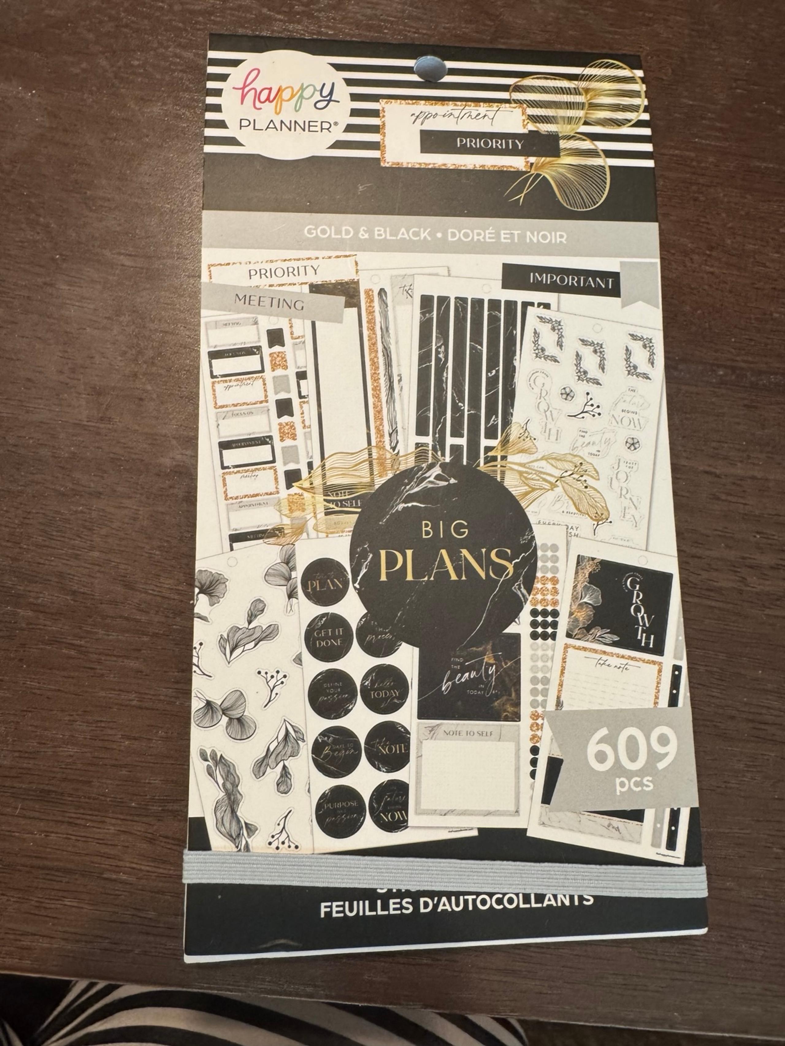 Gold & Black sticker book - The Happy Planner