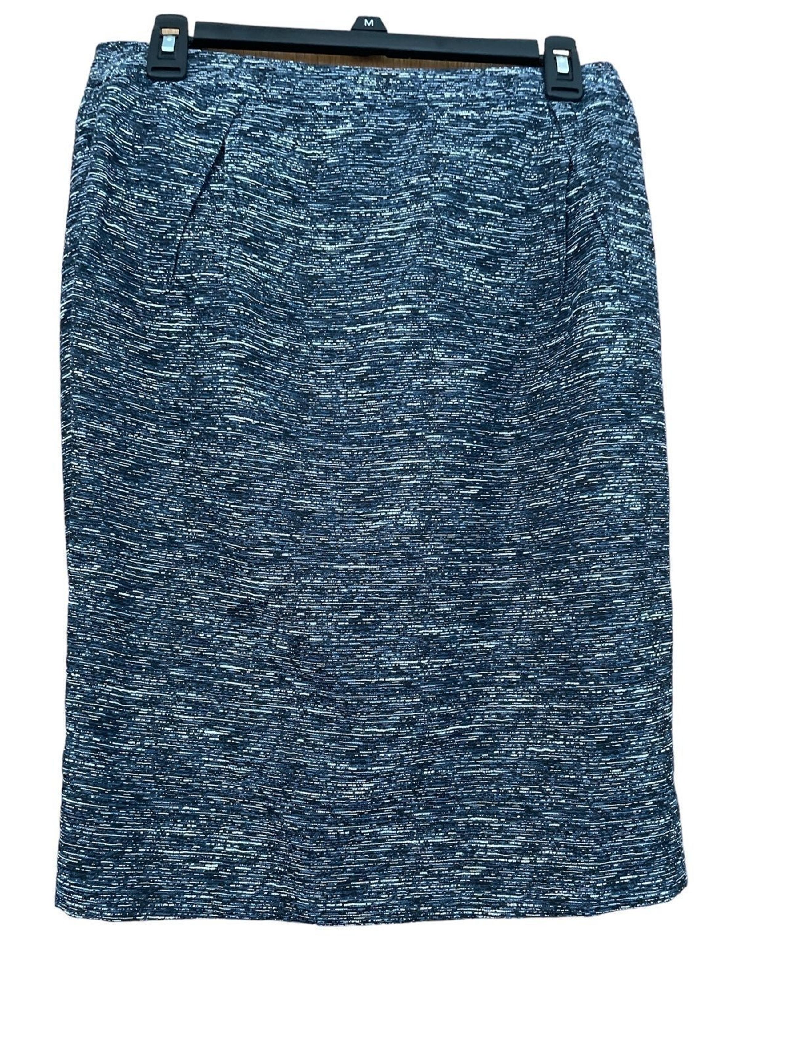 Tommy Hilfiger NWT Suit Pencil Skirt Blue Tweed Lined Career Executive Size 6