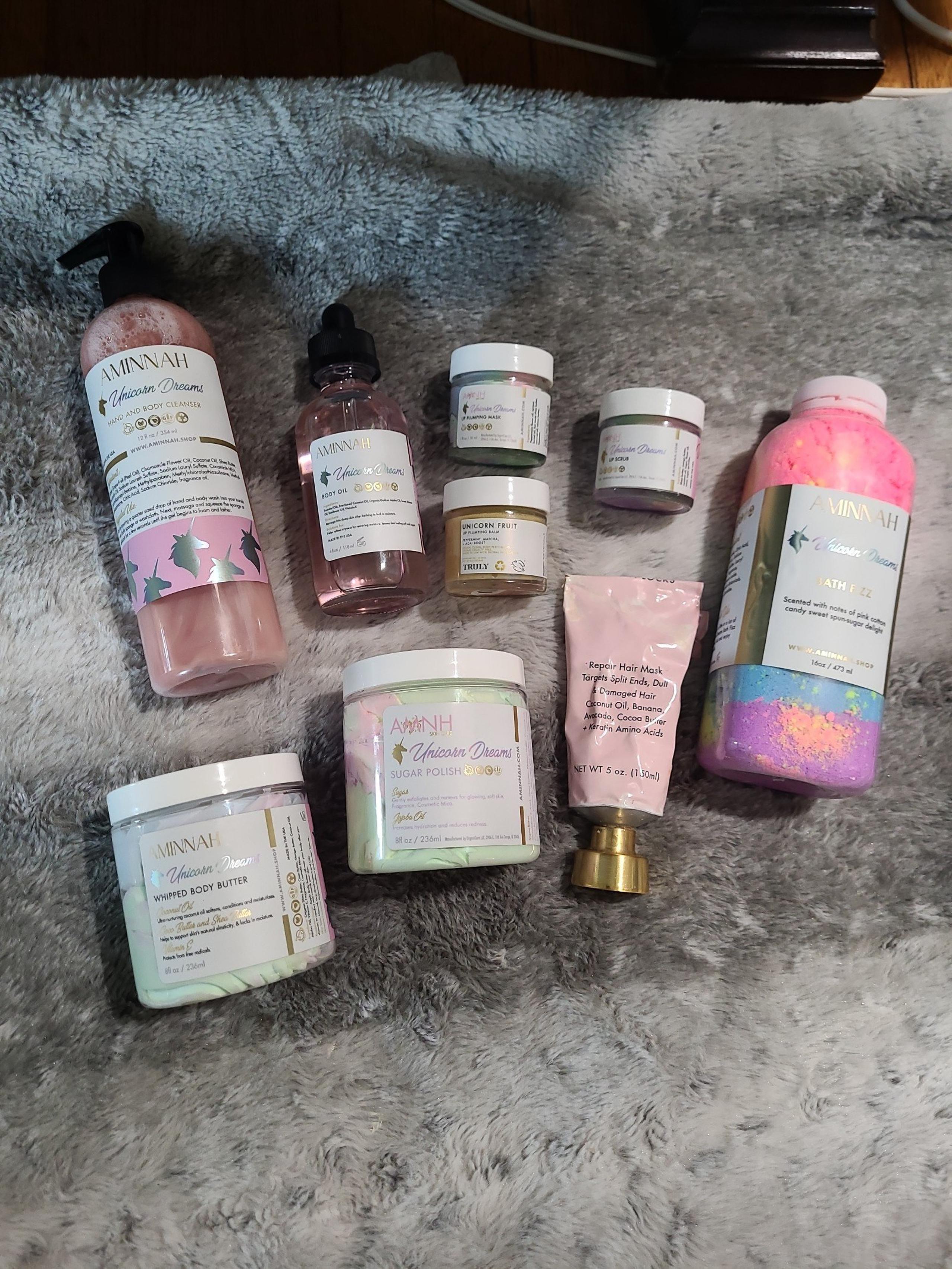 Unicorn Dreams body care bundle 9 items!! All unicorn Truly 1x used unicorn hair