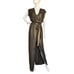 L’AGENCE Maxi Dress Size 4 Silk Liquid Bronze Metallic Front Slit Flowy Formal