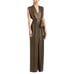L’AGENCE Maxi Dress Size 4 Silk Liquid Bronze Metallic Front Slit Flowy Formal