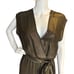 L’AGENCE Maxi Dress Size 4 Silk Liquid Bronze Metallic Front Slit Flowy Formal