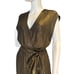L’AGENCE Maxi Dress Size 4 Silk Liquid Bronze Metallic Front Slit Flowy Formal