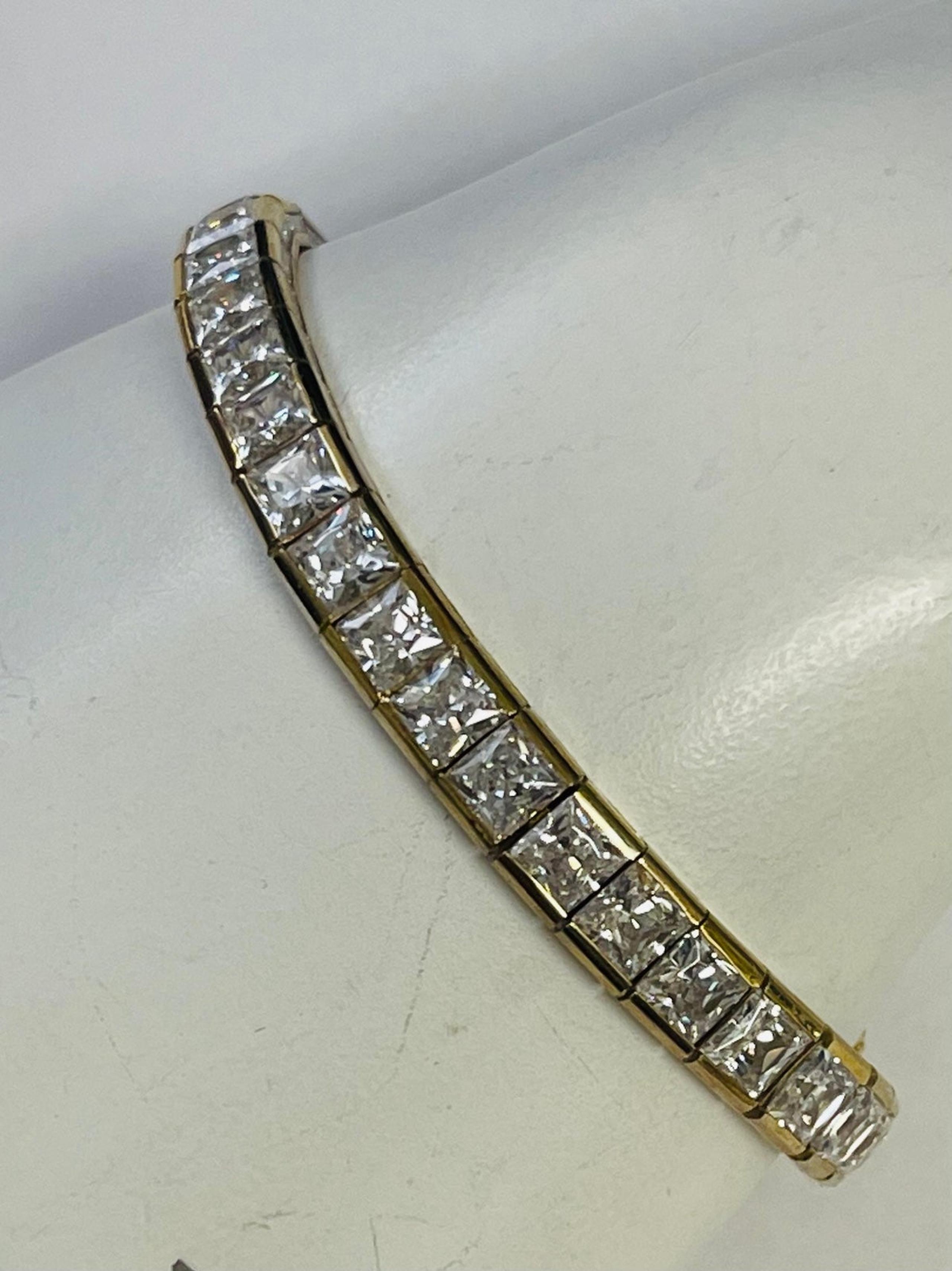 Vintage Victoria Wieck Sterling Silver Princess Cut Bracelet