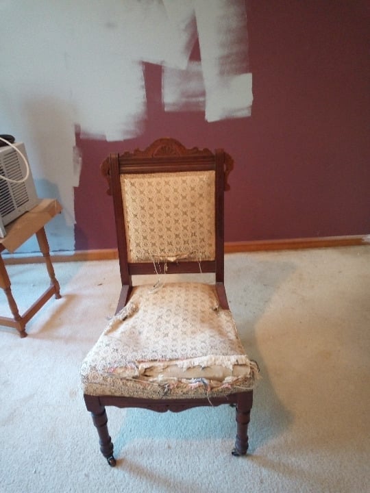 Circa 1800,s wood chair with south west motif design.