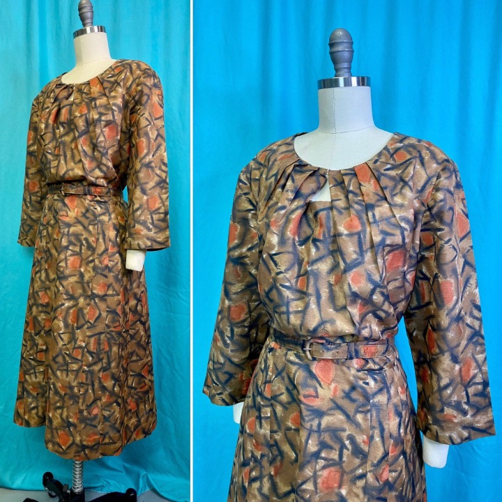 Vintage 1950s Dress • 2XL