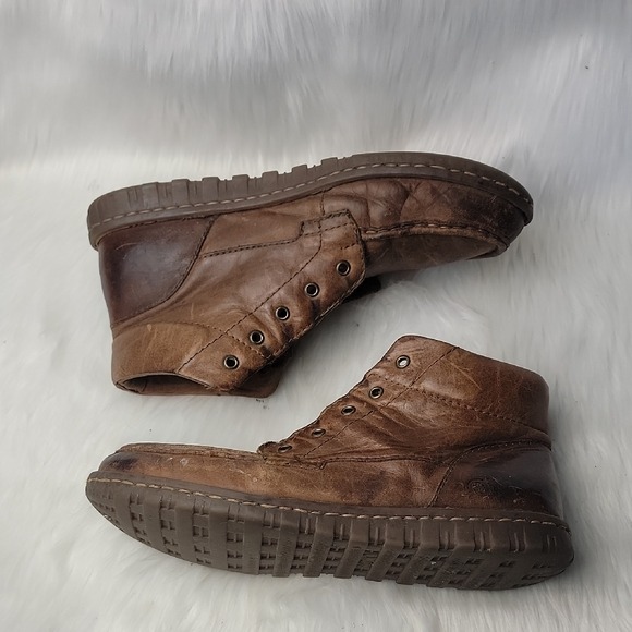 BORN Men's Gilden Moc-Toe Lace Up Boho Preppy Leather Moccasin Boots 10