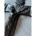 Vintage Black/Brown Metal Crucifix Jesus for Home Display Plaque Sign 8