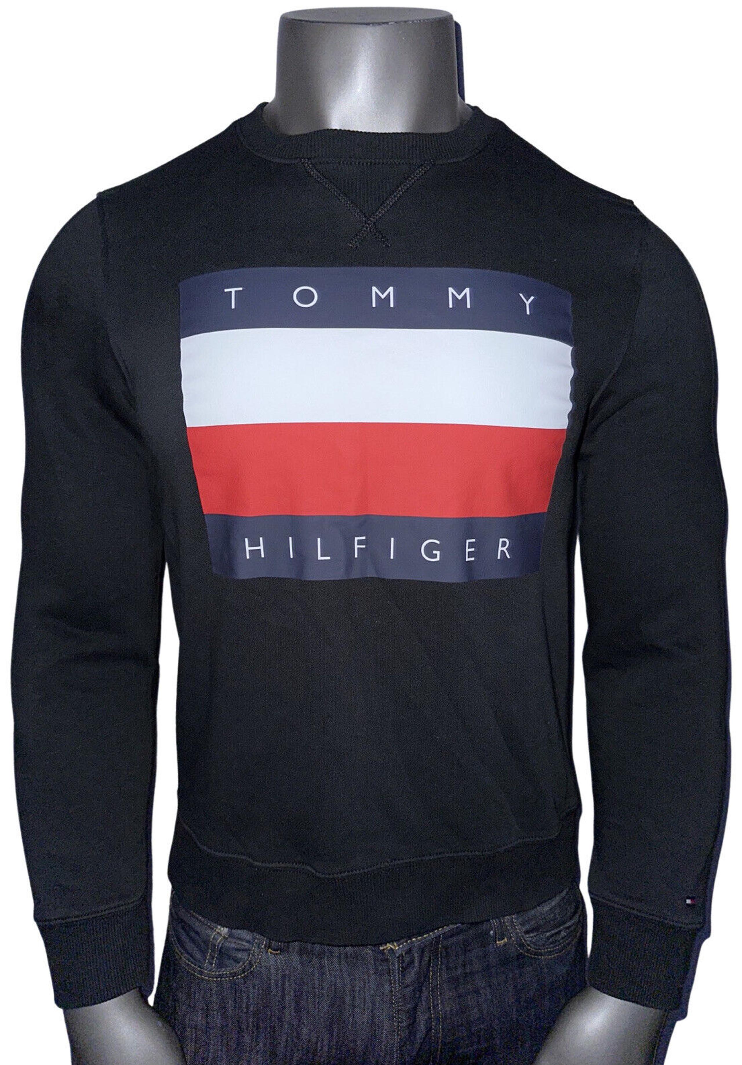 Tommy Hilfiger Men’s Medium Black Flag Crewneck Sweatshirt