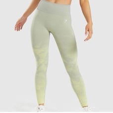 Gymshark Adapt Ombre Seamless Leggings in triangle taupe grey and green size XL