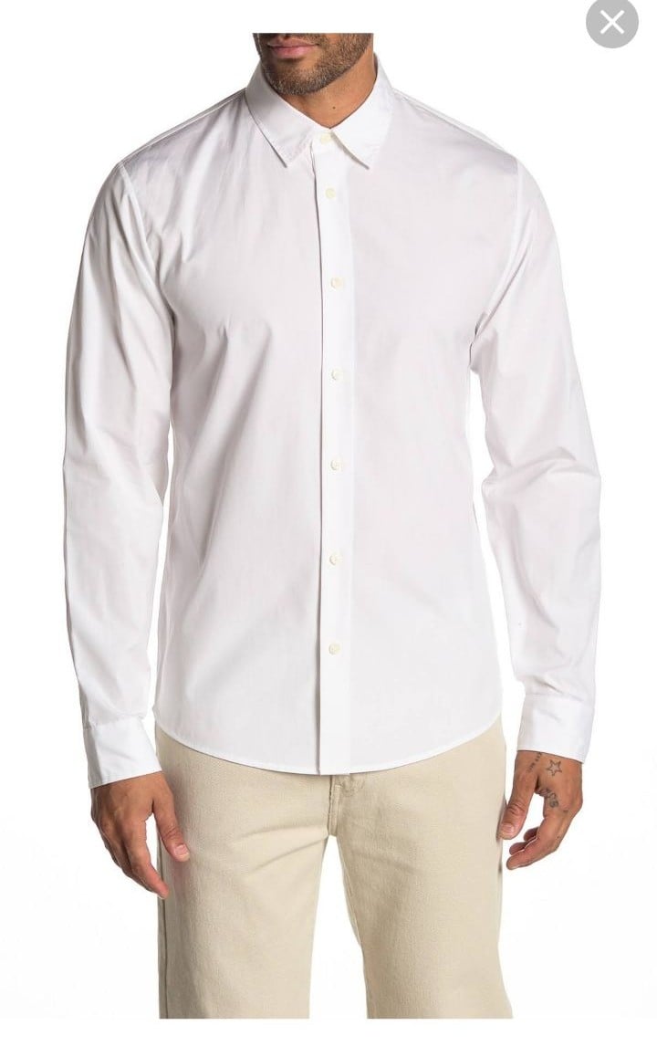 Vince Reverse Placket LS Button Up NWT