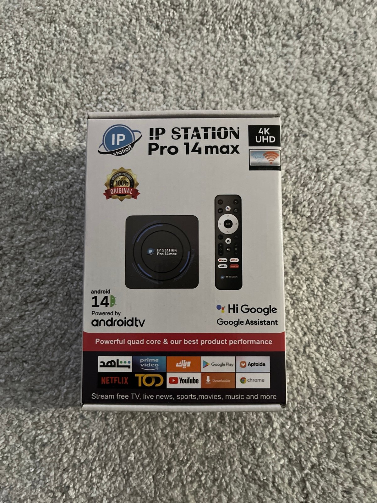 The IP Station Pro 14 Max is a Smart TV Box designed to transform your standard