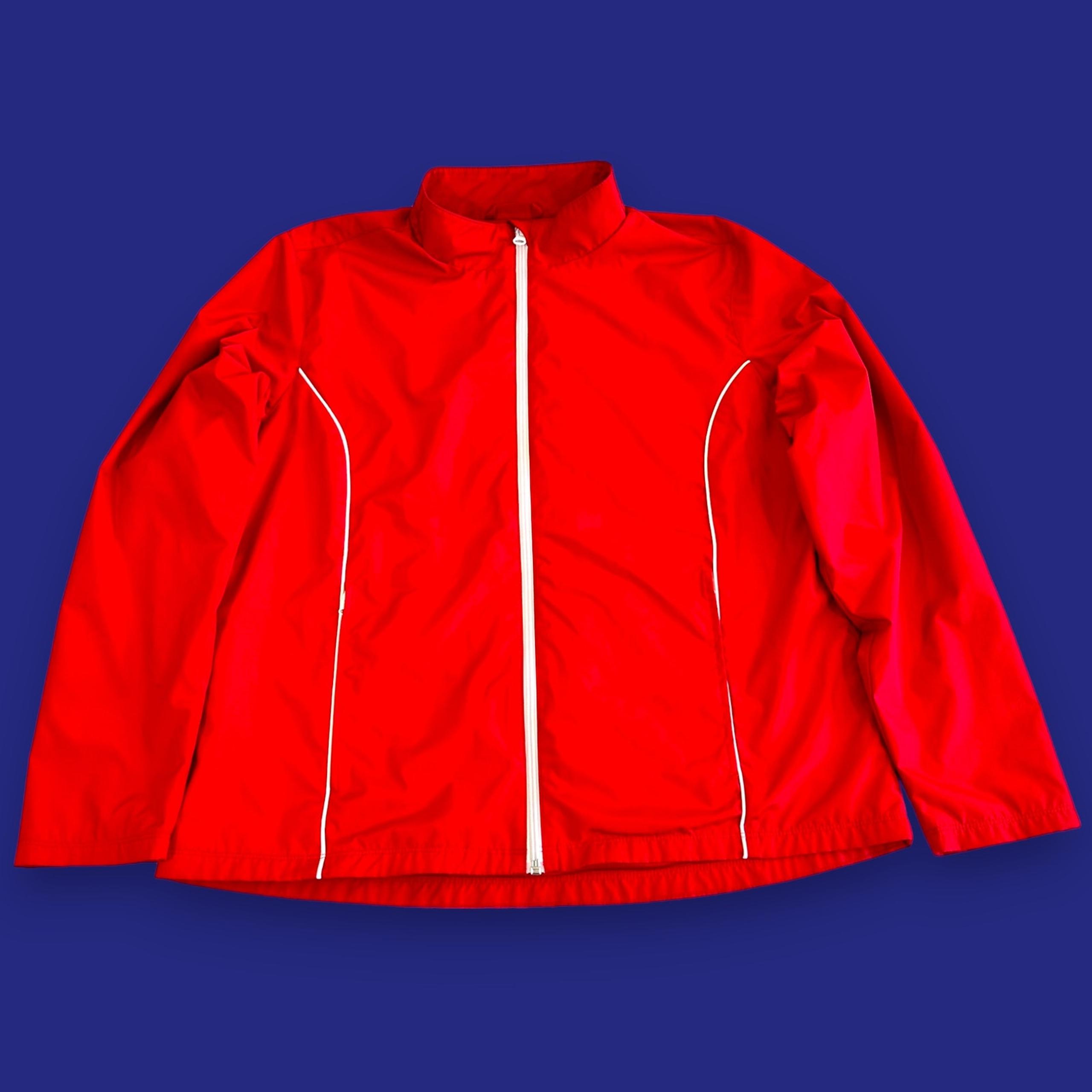 Lands' End Windbreaker Women's Large Active Jacket Red 100% Polyester