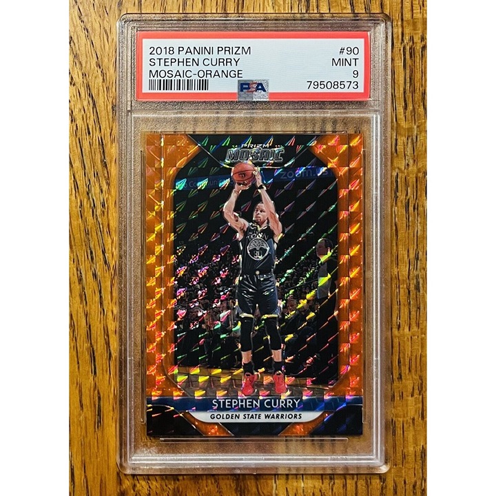 2018 Panini Prizm Mosaic Orange /99 Stephen Curry #90 PSA 9 Mint