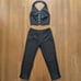 Italian designer Loris Abate black silk cropped top/pants, Italian 42, like new