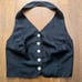 Italian designer Loris Abate black silk cropped top/pants, Italian 42, like new
