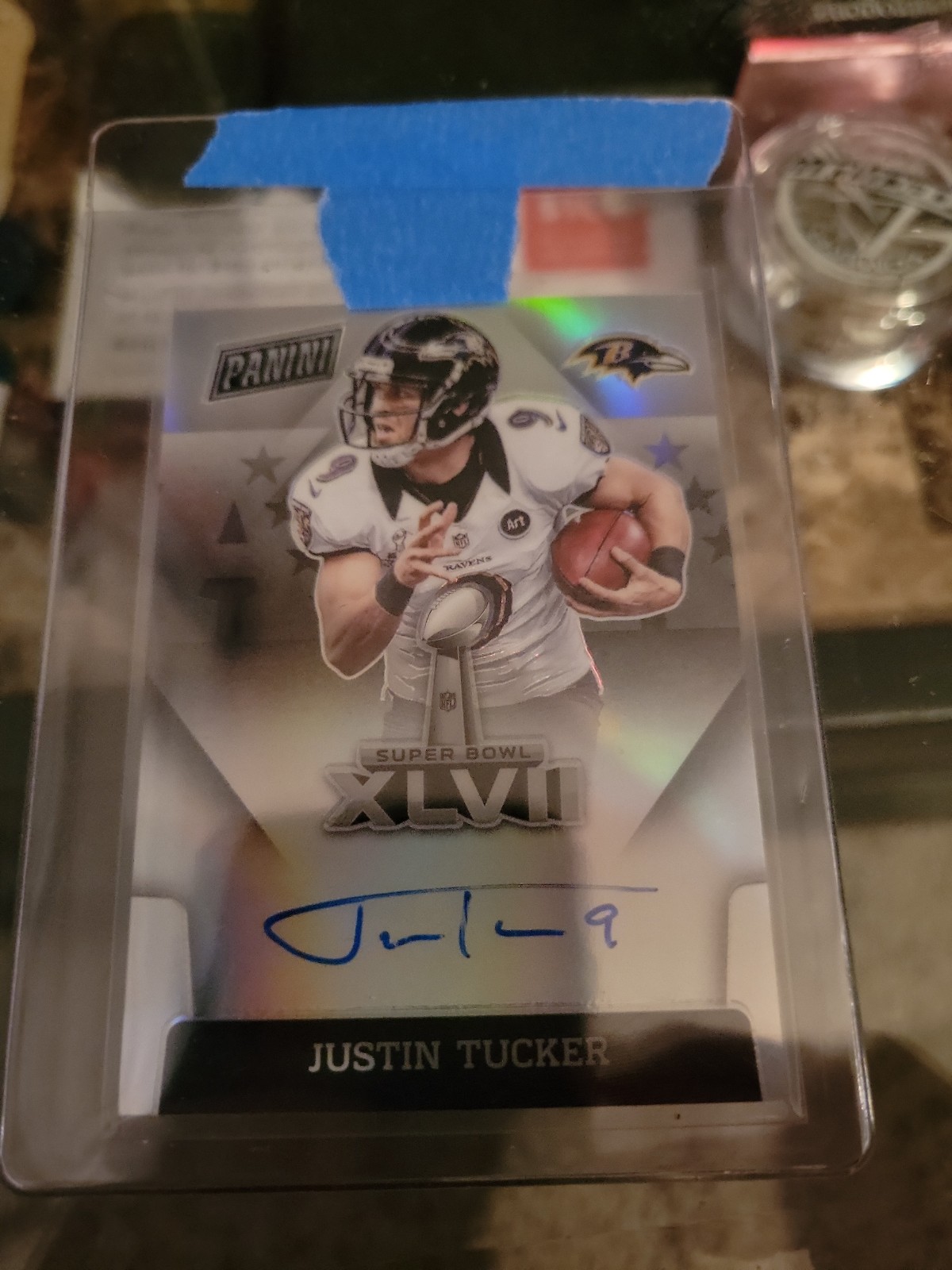 Hologram justin tucker super bowl autograph card