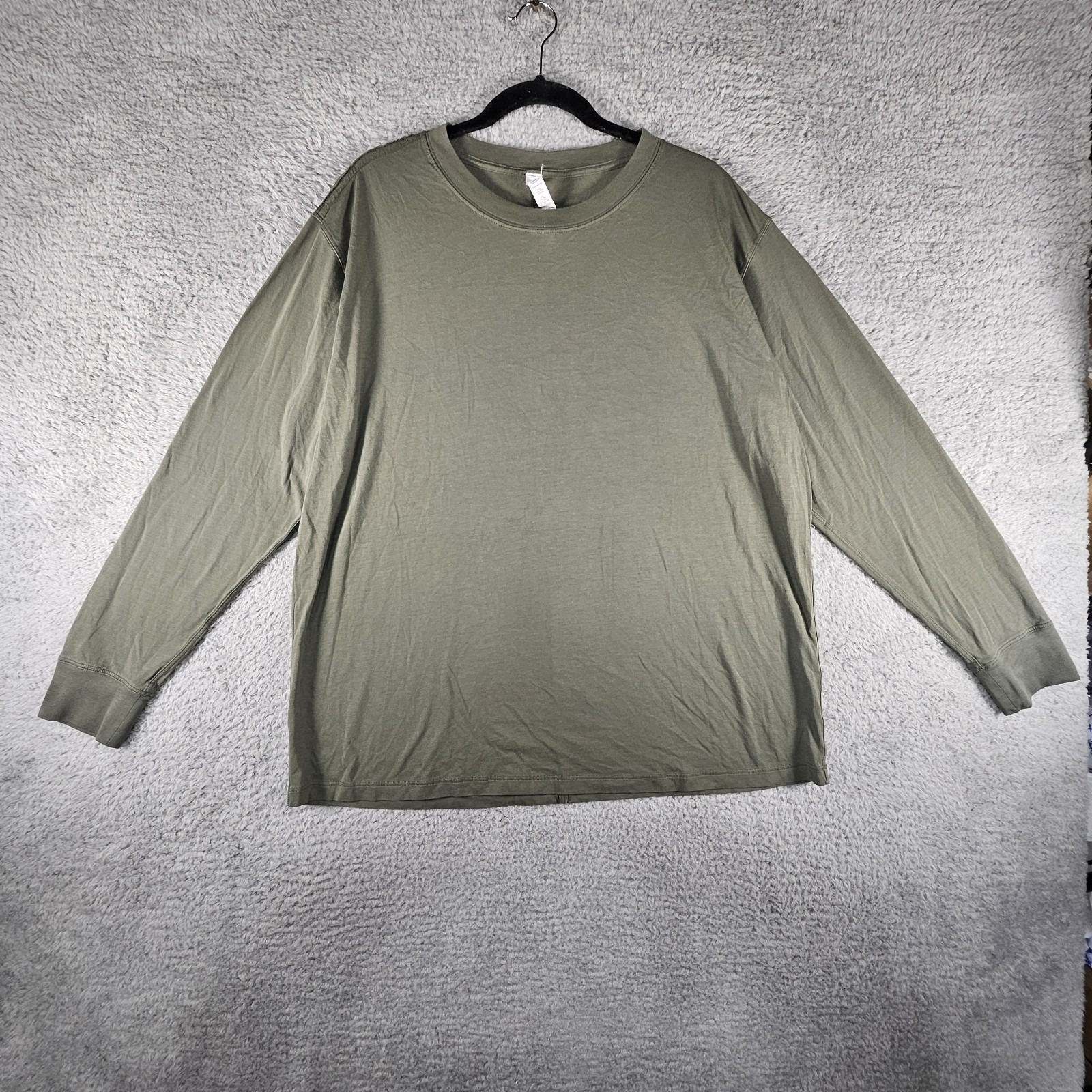 Lululemon All Yours Top Womens 12 Green Long Sleeve Pima Cotton Athleisure Gym