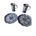 TEMP-TATIONS Old World Blue Floral 7.5 Salad Plate & Coffee Mug(2-Plates,2-Mugs