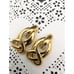 Vtg Signed MONET Gold Tone Clip On Earrings scroll Knot Celtic 1.6 HTF